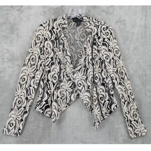 INC International Concepts Jacket Womens Small Sheer Floral Lace Moto Whimsigoth